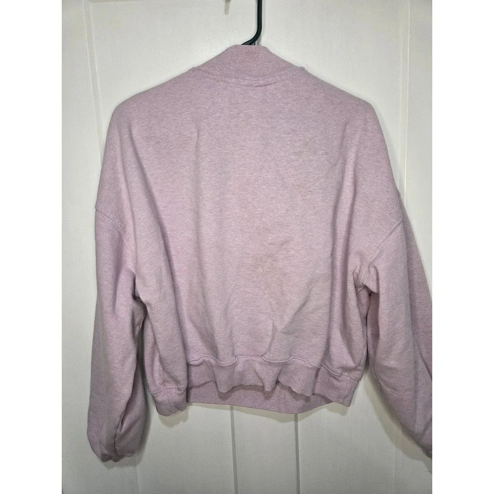 Gymshark Rest Day Quarter Zip Pullover Sweatshirt Purple Lilac Large L Heathered - Picture 2 of 3